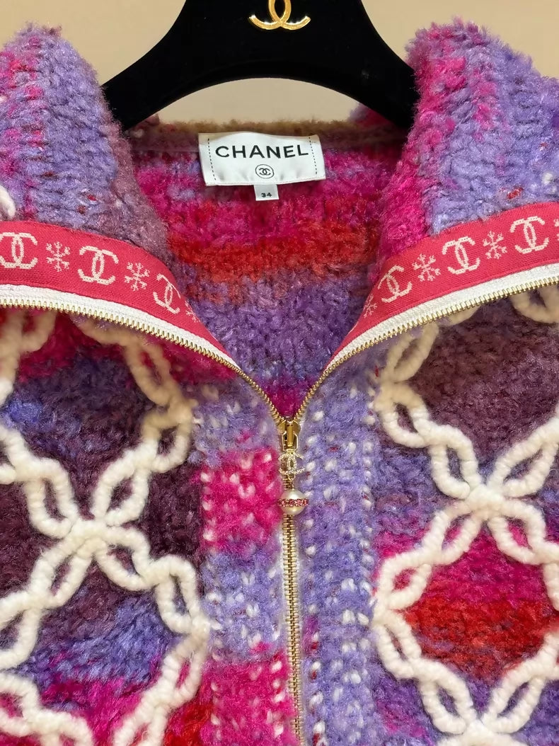 Chanel 20N pink gradient cashmere knit vest
