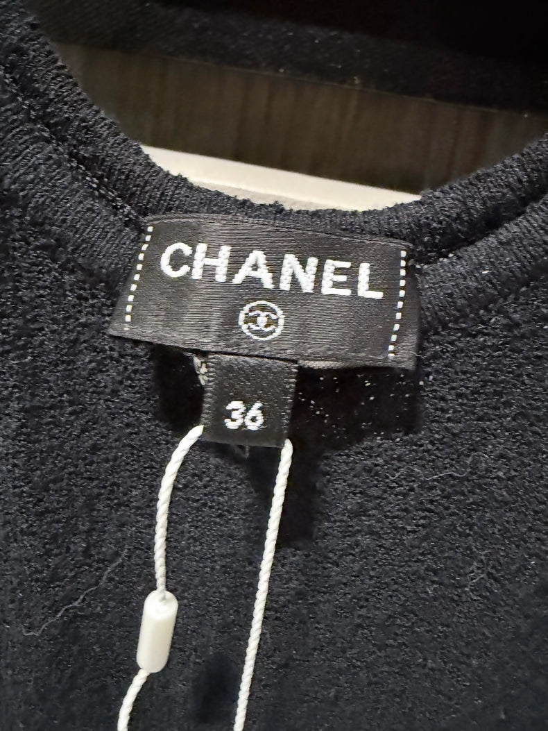Chanel 25A Black Knit Dress
