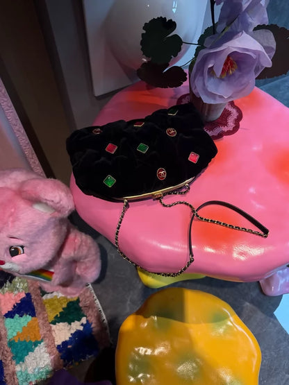 Chanel 2020  Fall/Winter Métiers d'Art collection large velvet glass clutch