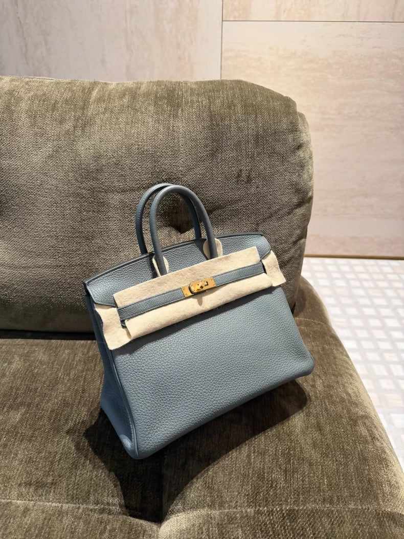 Hermes Birkin 25 Gris Amande Togo leather gold hardware