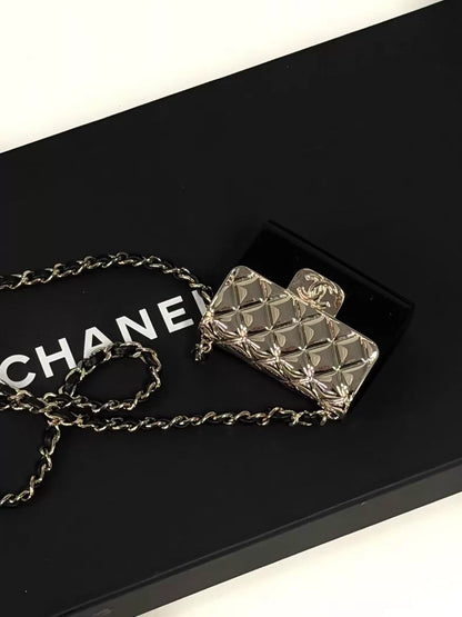 Chanel 22P Metal Acrylic Crossbody micro Bag necklace