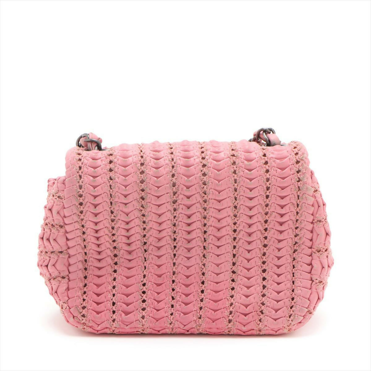 CHANEL 編み込みデザイン ハンドバッグ ピンク Chanel Pink Paris Seoul Mini Crochet Lambskin Flap Bag – Wararni.com