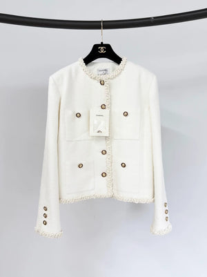 Chanel 26A Lion Button White Jacket