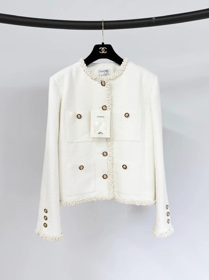 Chanel 26A Lion Button White Jacket