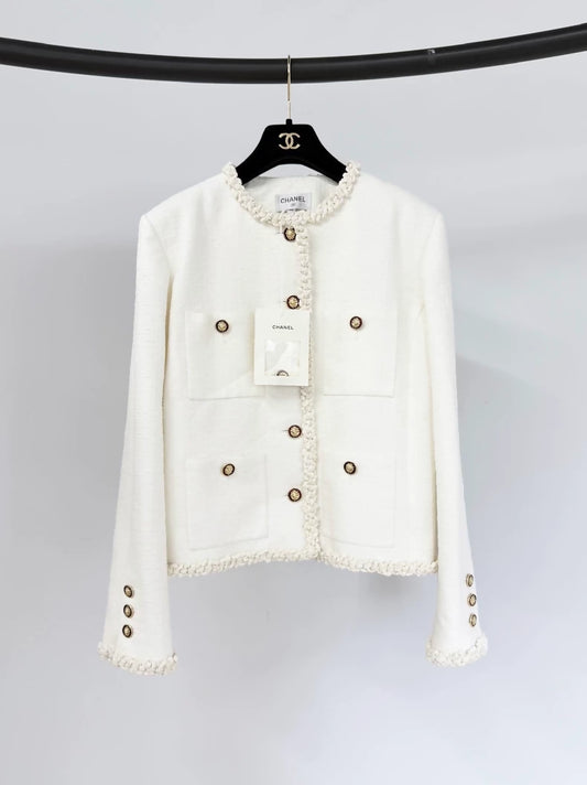 Chanel 26A Lion Button White Jacket