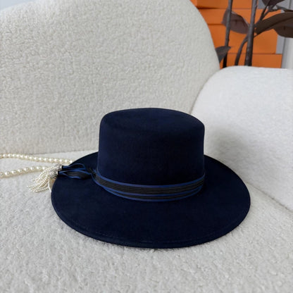 Maison Michel Navy Blue Pearl Necklace Hat