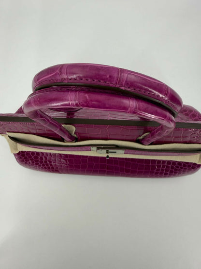Hermès JPG Shoulder Birkin 42 in Shiny Rose Scheherazade Porosus Crocodile with Palladium Hardware