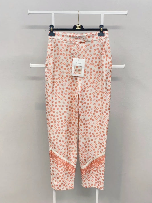 Chanel 22p peach print trousers