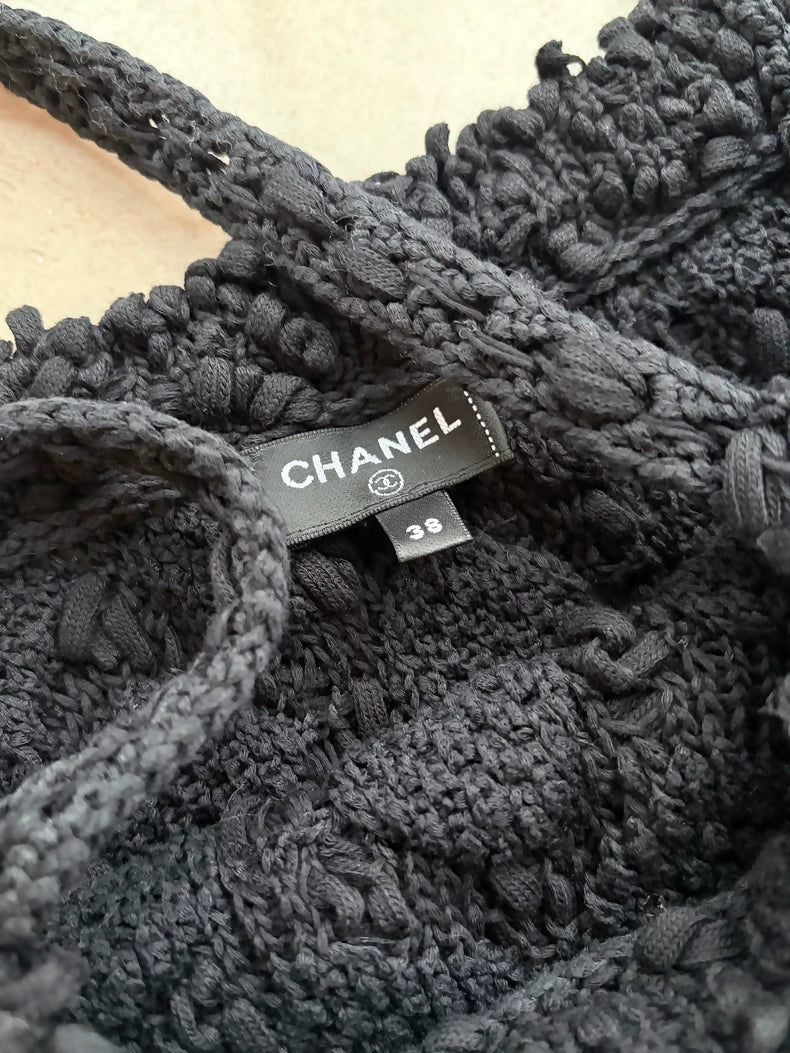 Chanel 25P Black Woven top