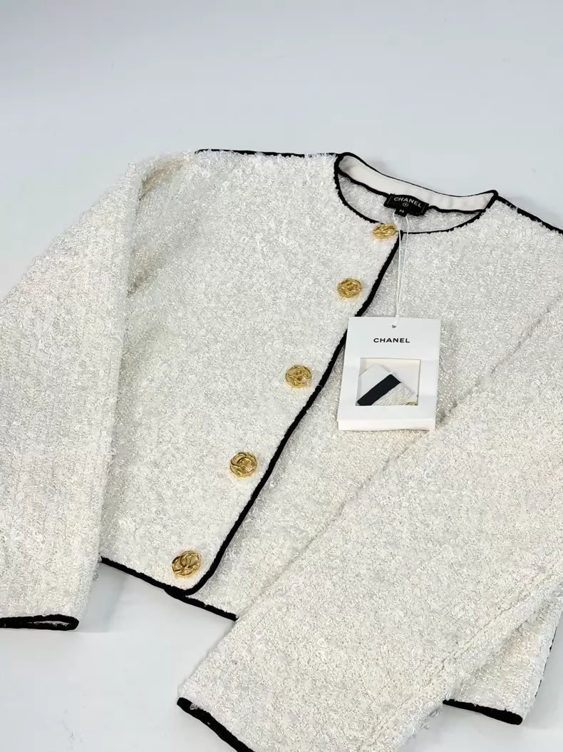 Chanel 26S White Tweed Jacket