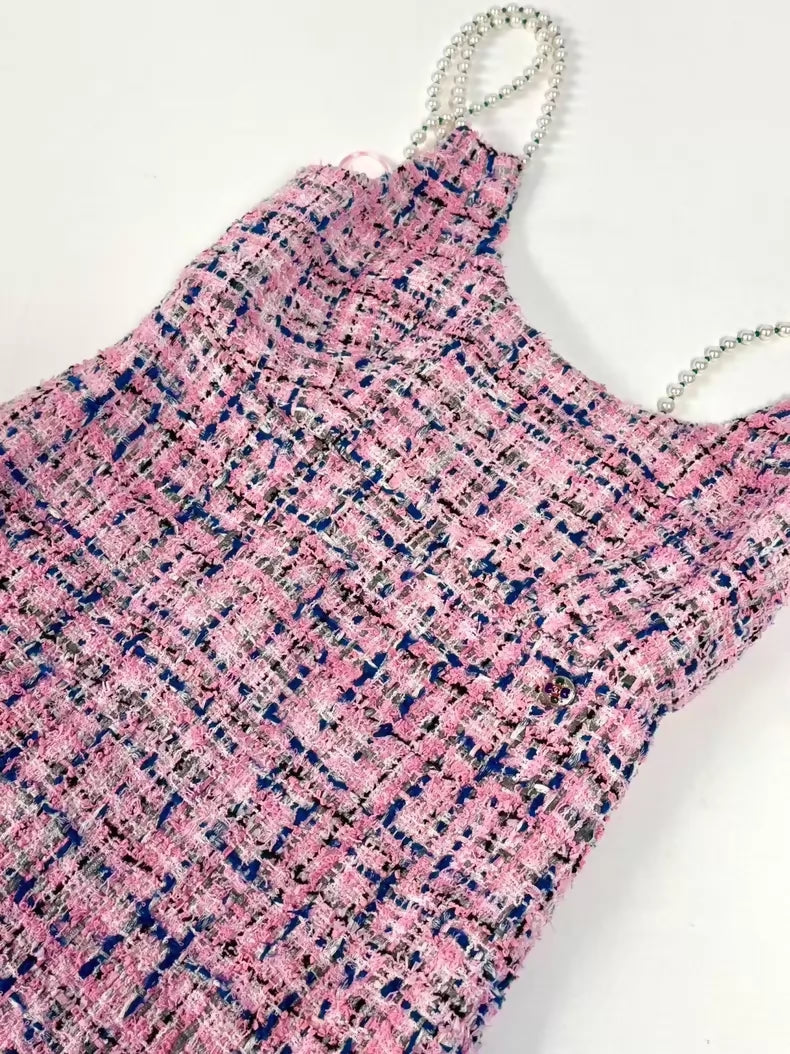 Chanel 23P Pink Tweed Dress