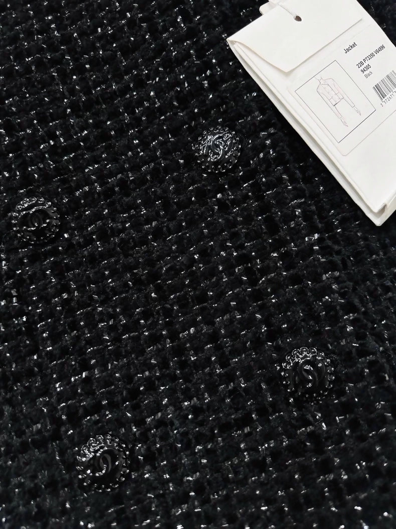 Chanel 22B velvet shimmering black jacket