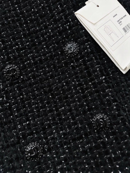 Chanel 22B velvet shimmering black jacket