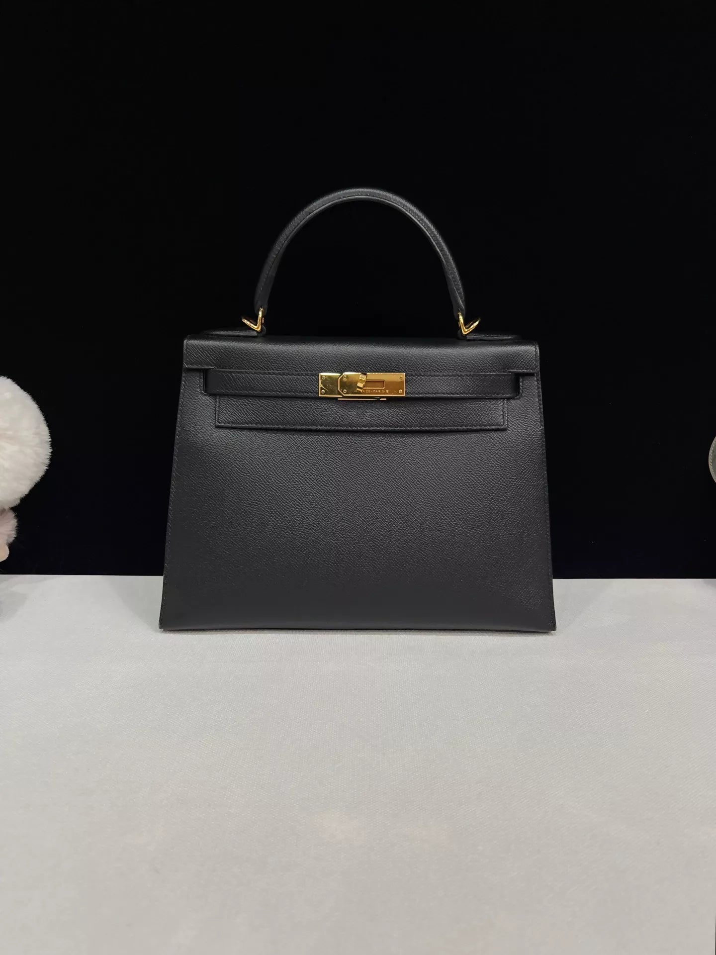 Hermes Kelly 28 black Epsom leather gold hardware