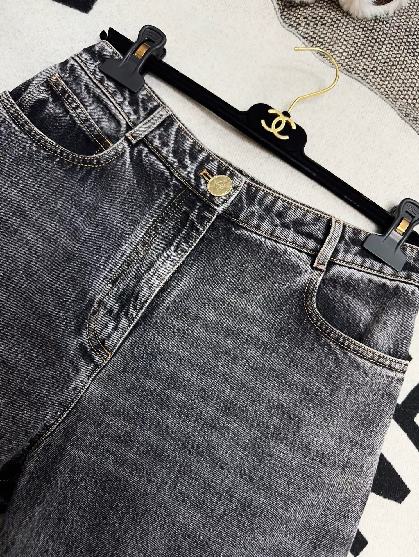 Chanel 23B vintage smoke grey jeans