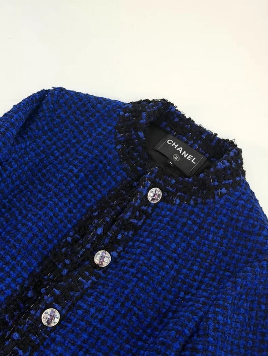 Chanel 22A Royal Blue tweed Coat