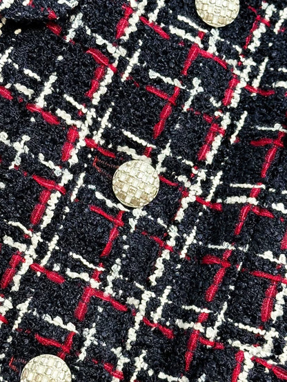 Chanel 20s red and blue check dress