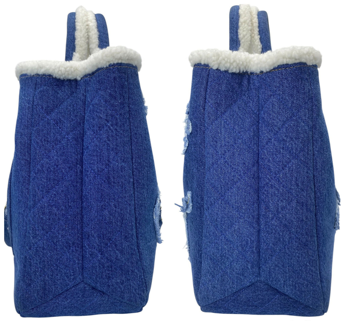 Chanel 19A New York Egypt Denim Shearling Hieroglyph Coco Shopping Tote