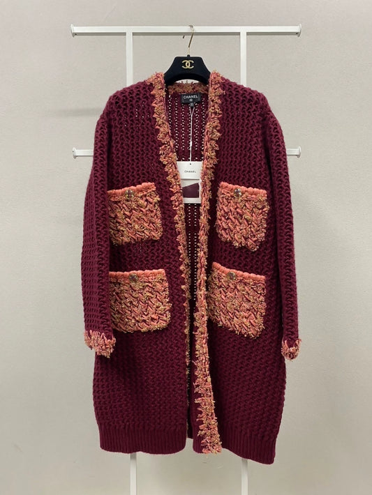 Chanel 22A orange red cardigan