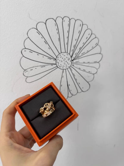 Hermes Kelly CDC three-in-one rose gold diamond ring