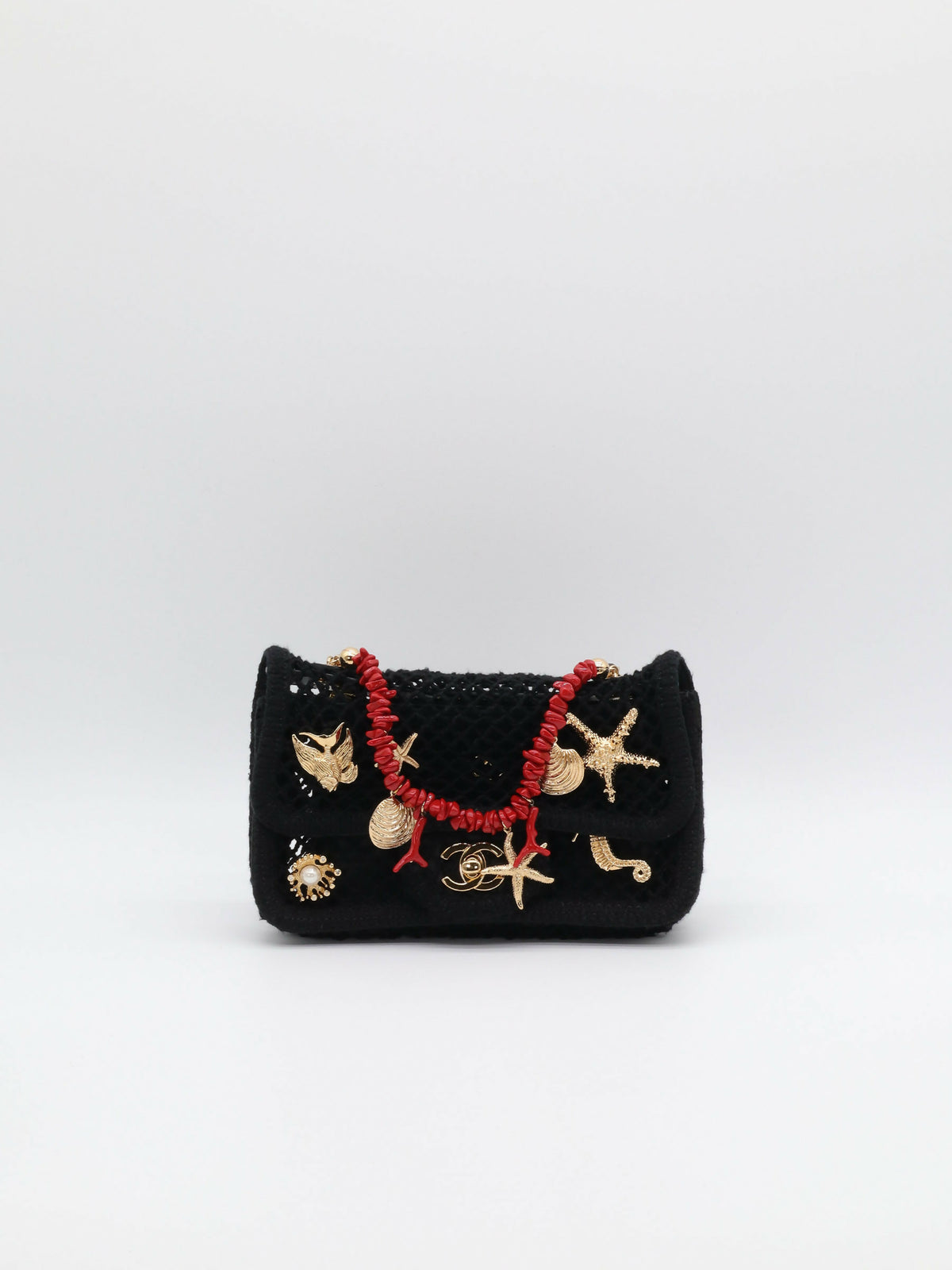 Chanel Coco Beach 2026 Mini Flap Bag Mesh & Gold-Tone Metal Black 2026