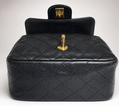 Chanel Mini Square Black Caviar Classic Timeless Flap Bag GHW