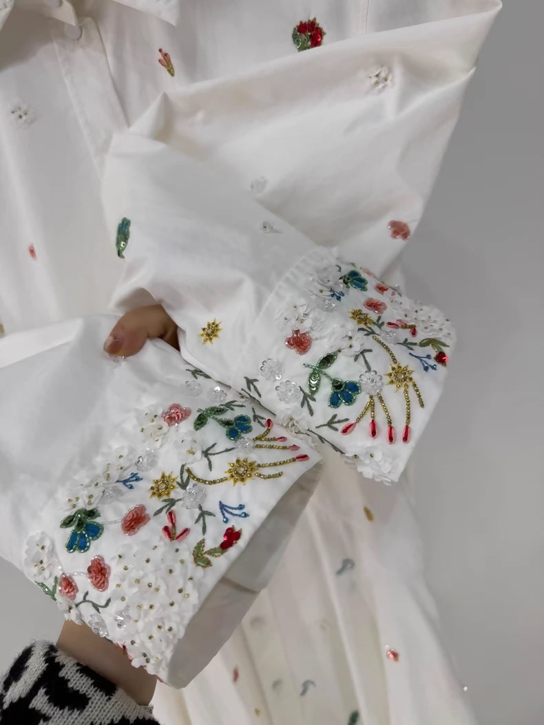 Valentino bow-embellished, rhinestone-studded, long silk and wool dress,