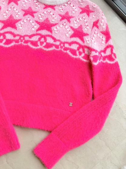 Chanel 23N Pink Cashmere Ski Sweater