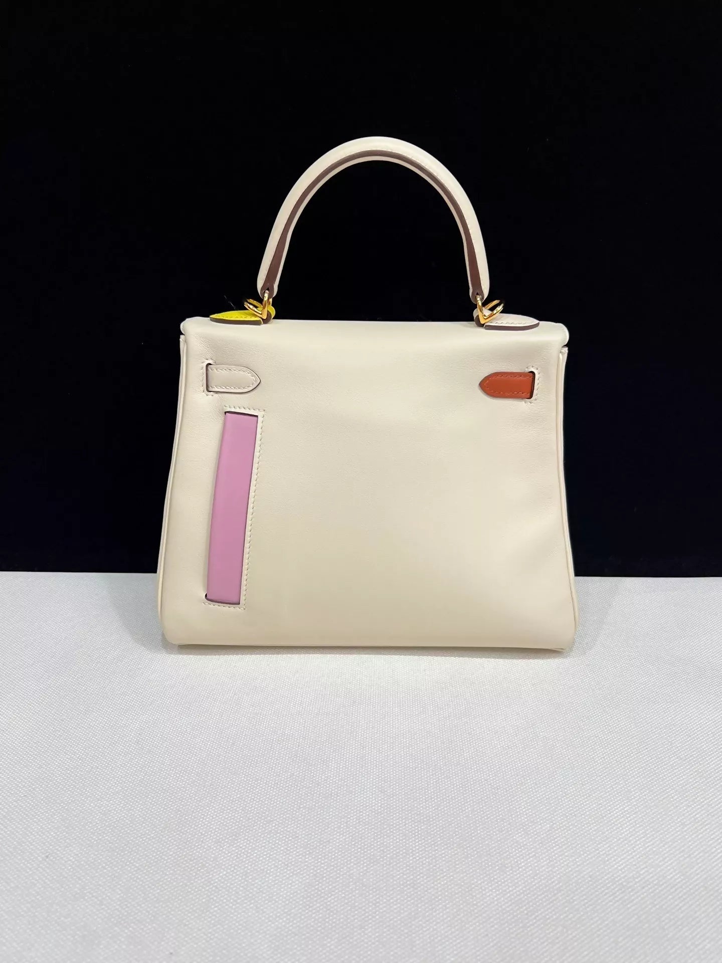 Hermes Kelly 25 Colormatic Retourne　Nata/Cuivre/Lime/Mauve sylvestre/Blue brume Swift leather Gold hardware