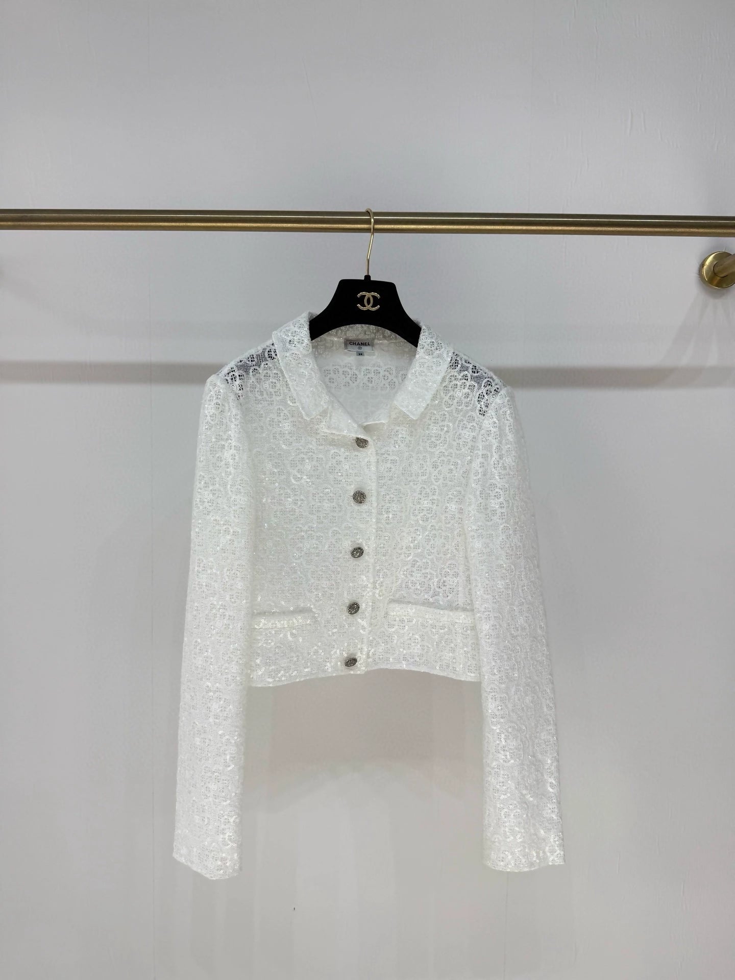 Chanel 24S White Lace Jacket