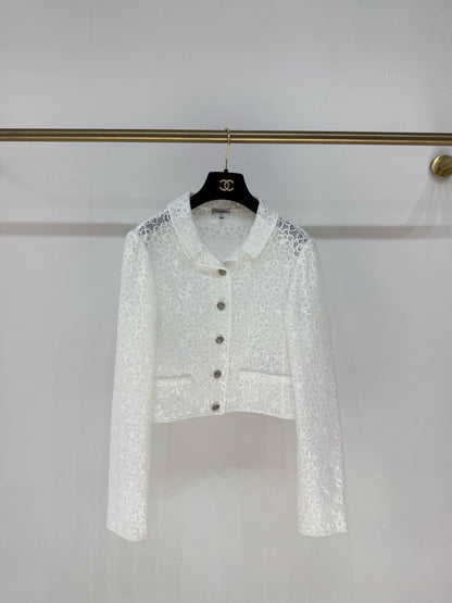 Chanel 24S White Lace Jacket