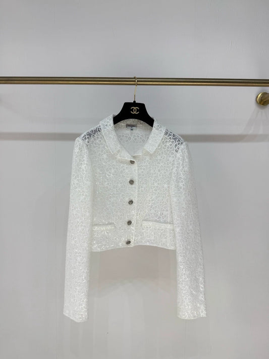 Chanel 24S White Lace Jacket