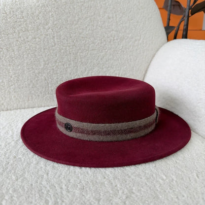 Maison Michel Red Felt Hat