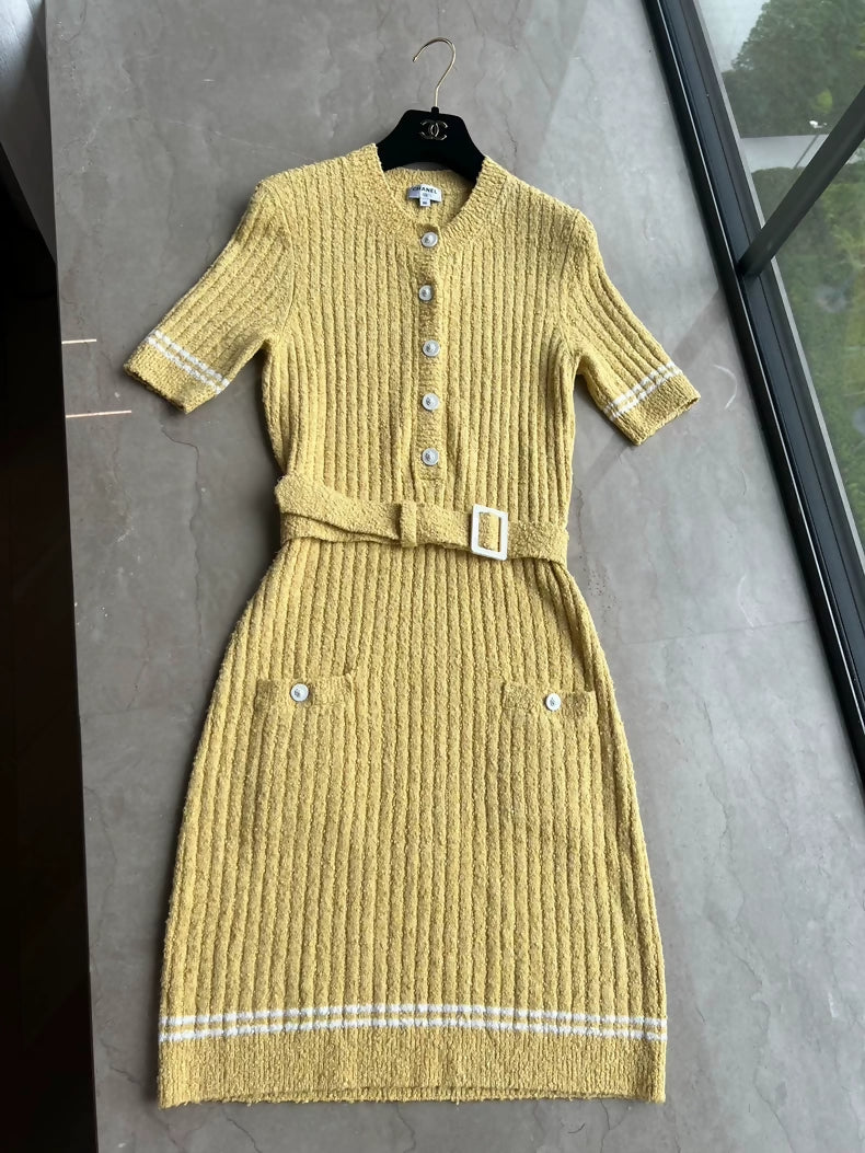 chanel 22p yellow dress