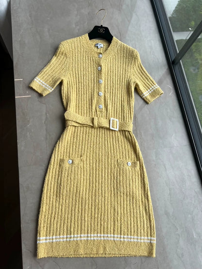 chanel 22p yellow dress