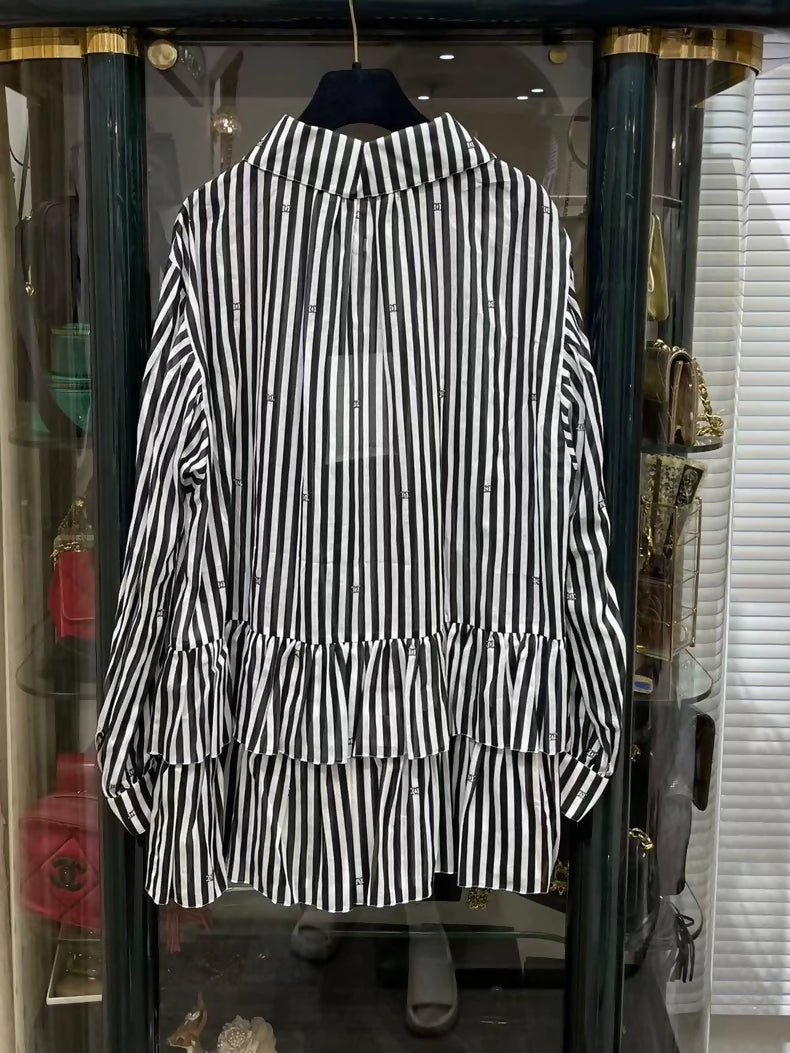 Chanel 24M Black & white Striped Shirt