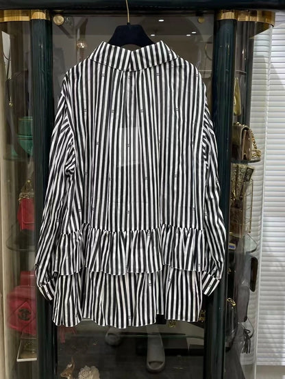 Chanel 24M Black & white Striped Shirt