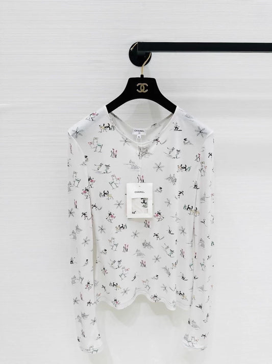 Chanel 25n white ski top