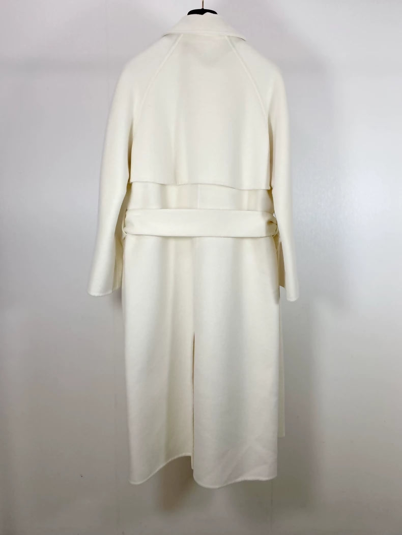 Hermes beige cashmere belted coat