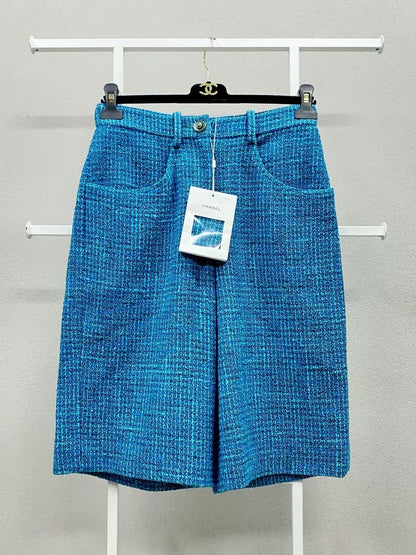 Chanel 22P tweed woven cropped trousers