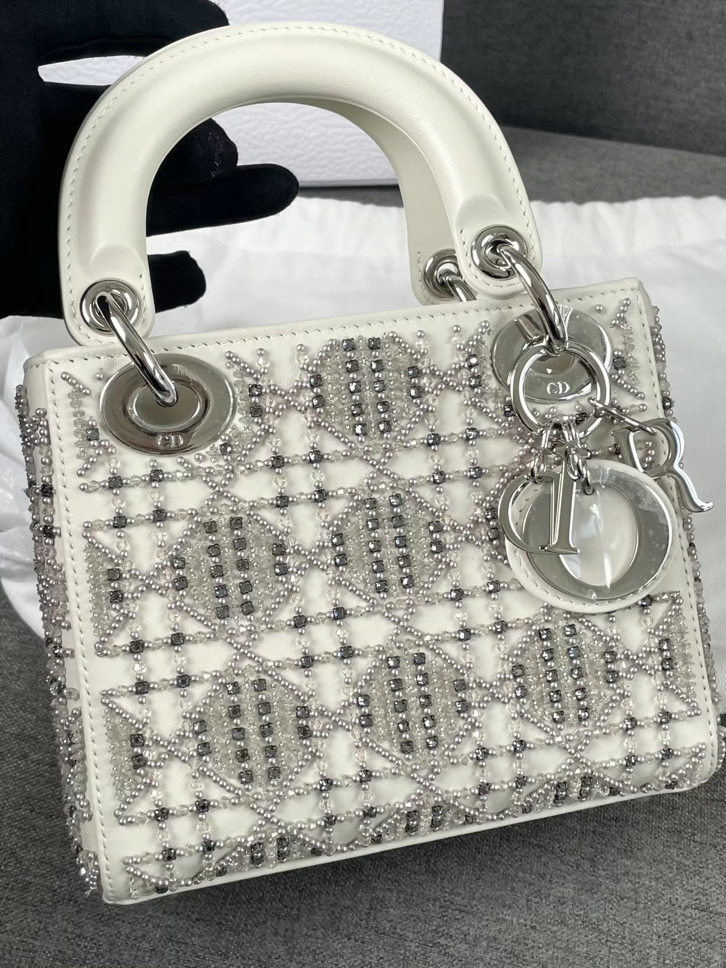 Dior 25 New White Lady Dior Bag