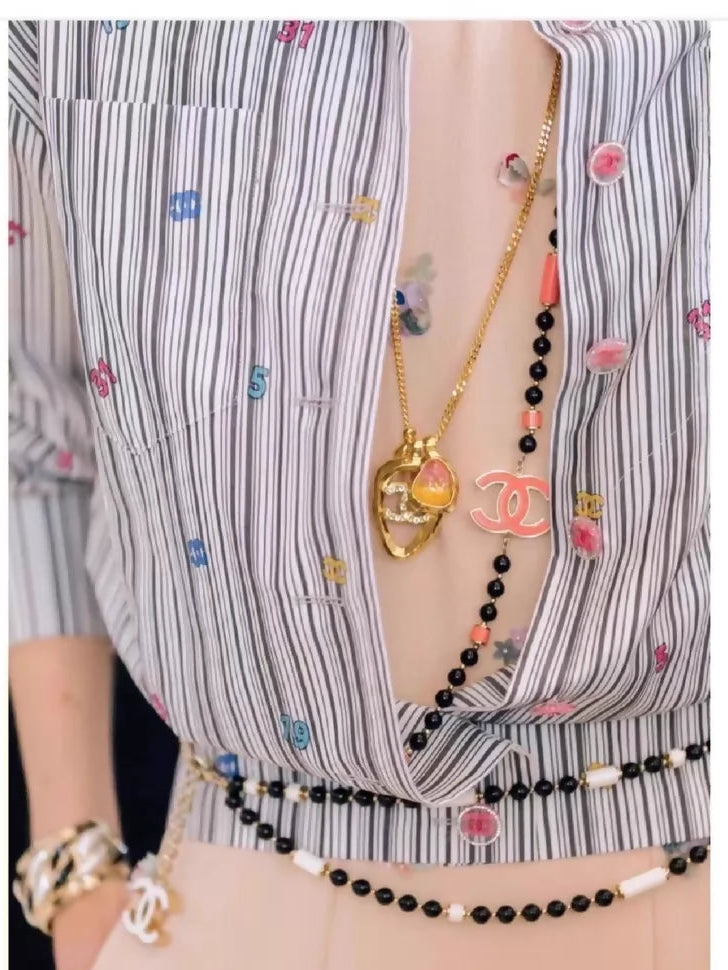 Chanel 23C nude floral beaded dress
