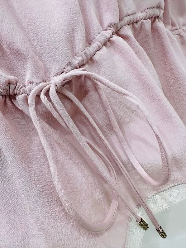 Chloe 26 Early Autumn Lilac Pink Lace Silk Camisole