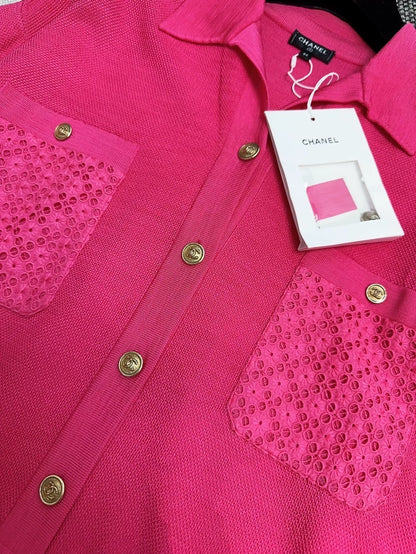 Chanel 21P fuchsia knit dress