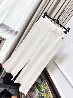 Chanel 26P white and black logo sweat pants