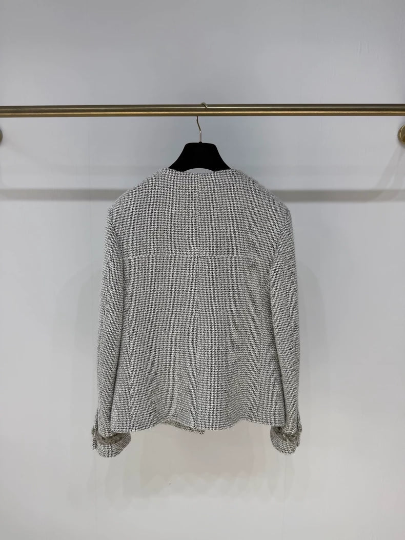 Chanel 24B Grey Tweed Four-Pocket Classic Jacket