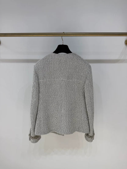 Chanel 24B Grey Tweed Four-Pocket Classic Jacket