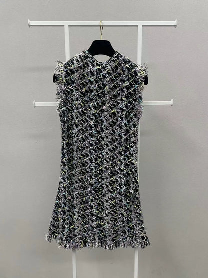 Chanel 22S Black tweed dress