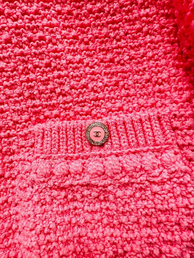 Chanel Red tweed cardigan and shorts set