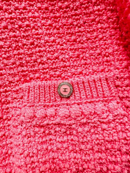 Chanel Red tweed cardigan and shorts set